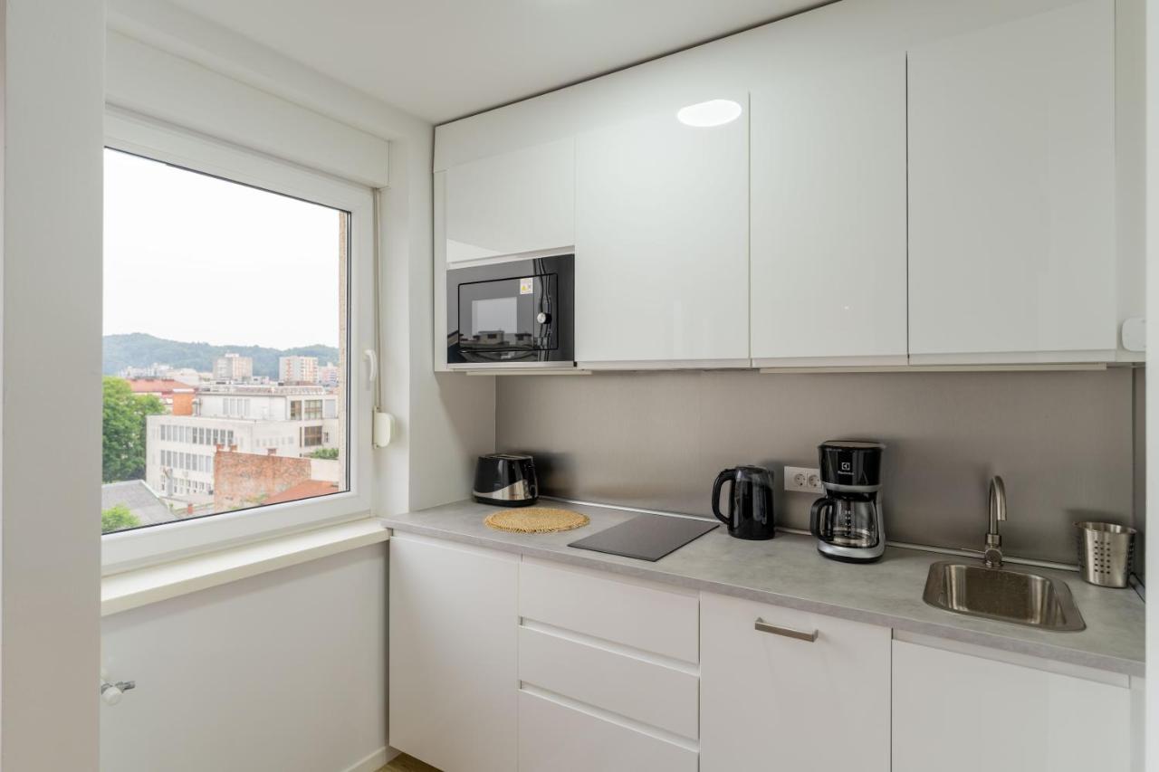 Elegant Tour As Studio Gilly With Open Views And A Balcony In The Center Laibach Exterior foto